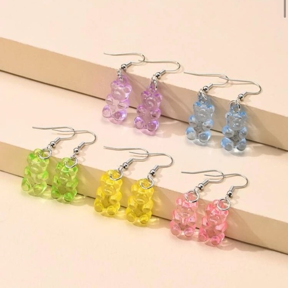 $15 for 3 pairs Transparent gummy bear earrings handmade new - Picture 2 of 4